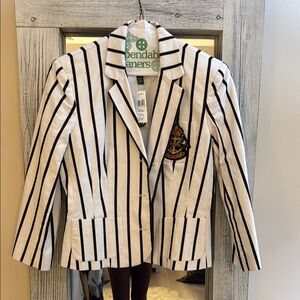 Vintage 1967 Lauren by Ralph Lauren Striped Blazer with Embroidered Crest
